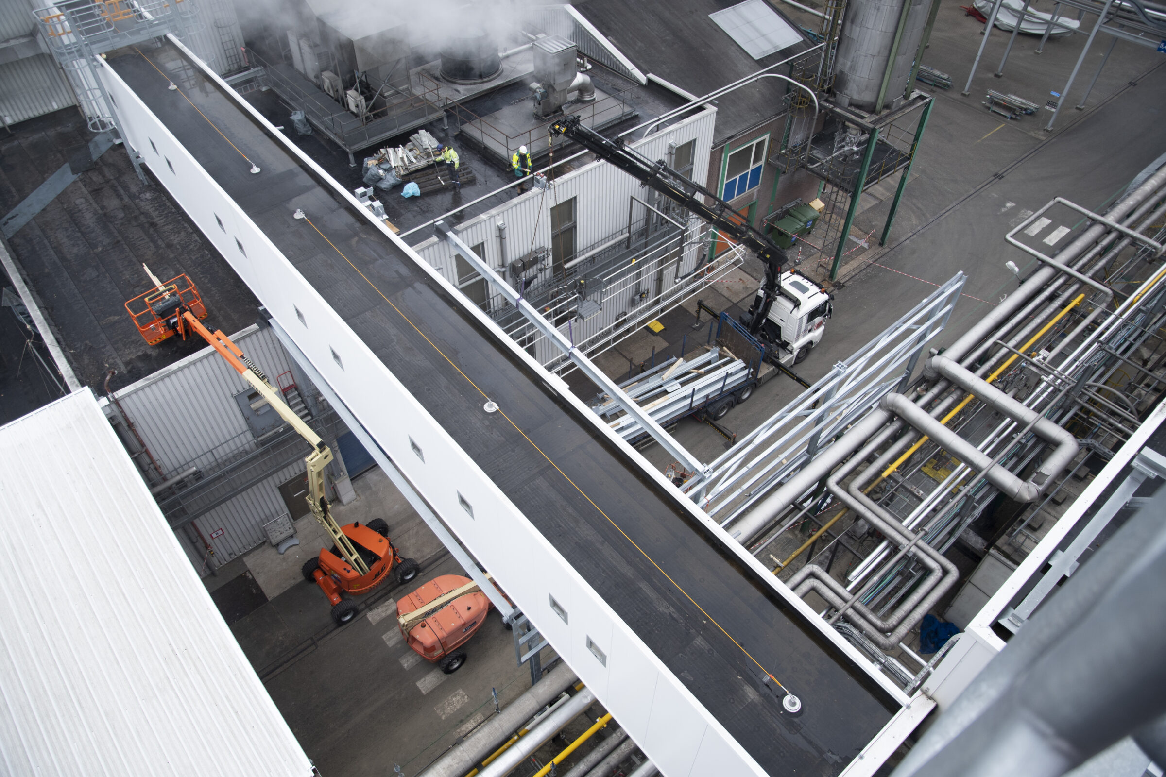 Bouw van een fabriekshal door H4A Industrie Service