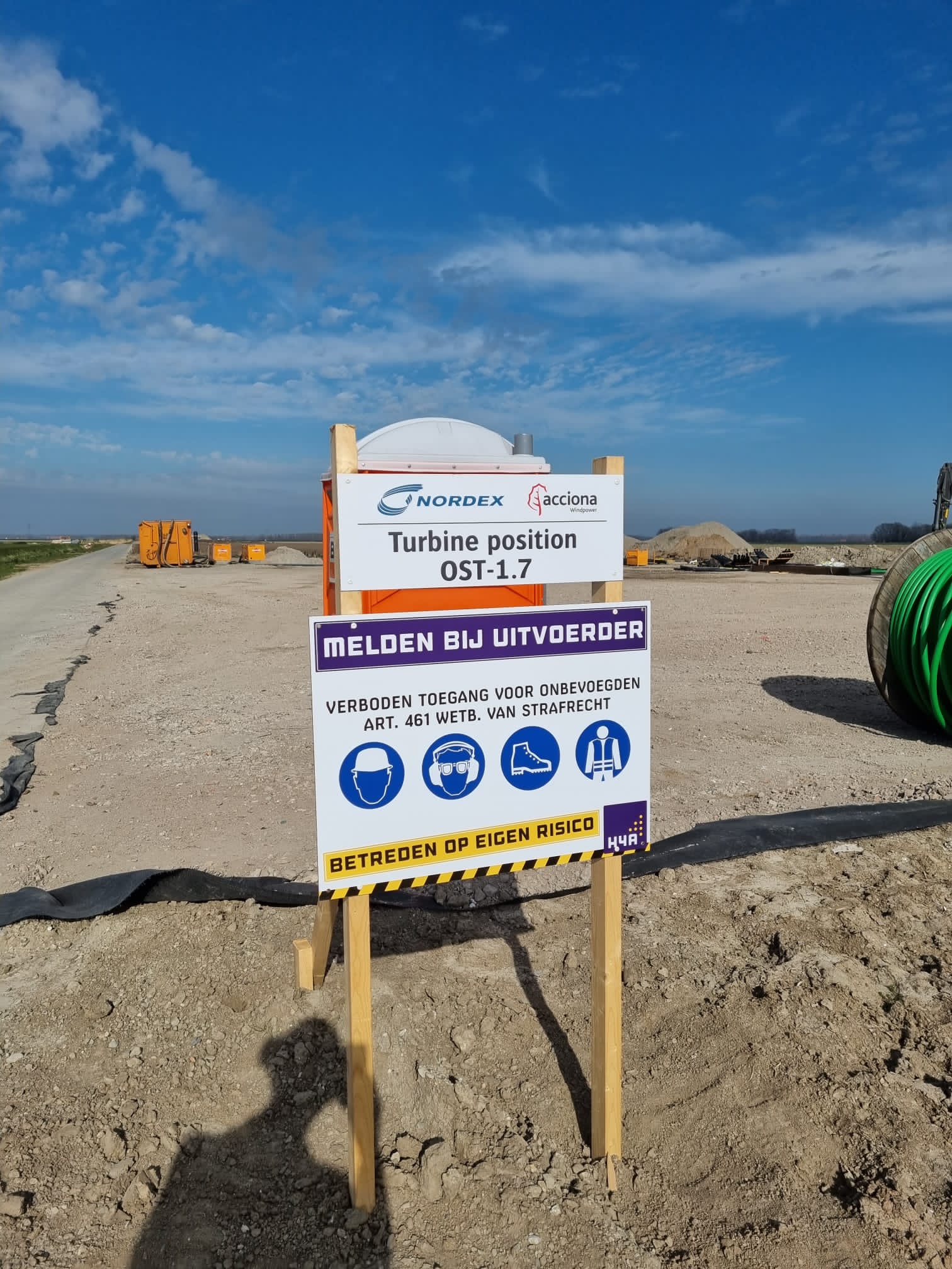 H4A Windenergie maakt een fundering voor een windmolen bij Windpark Groen
