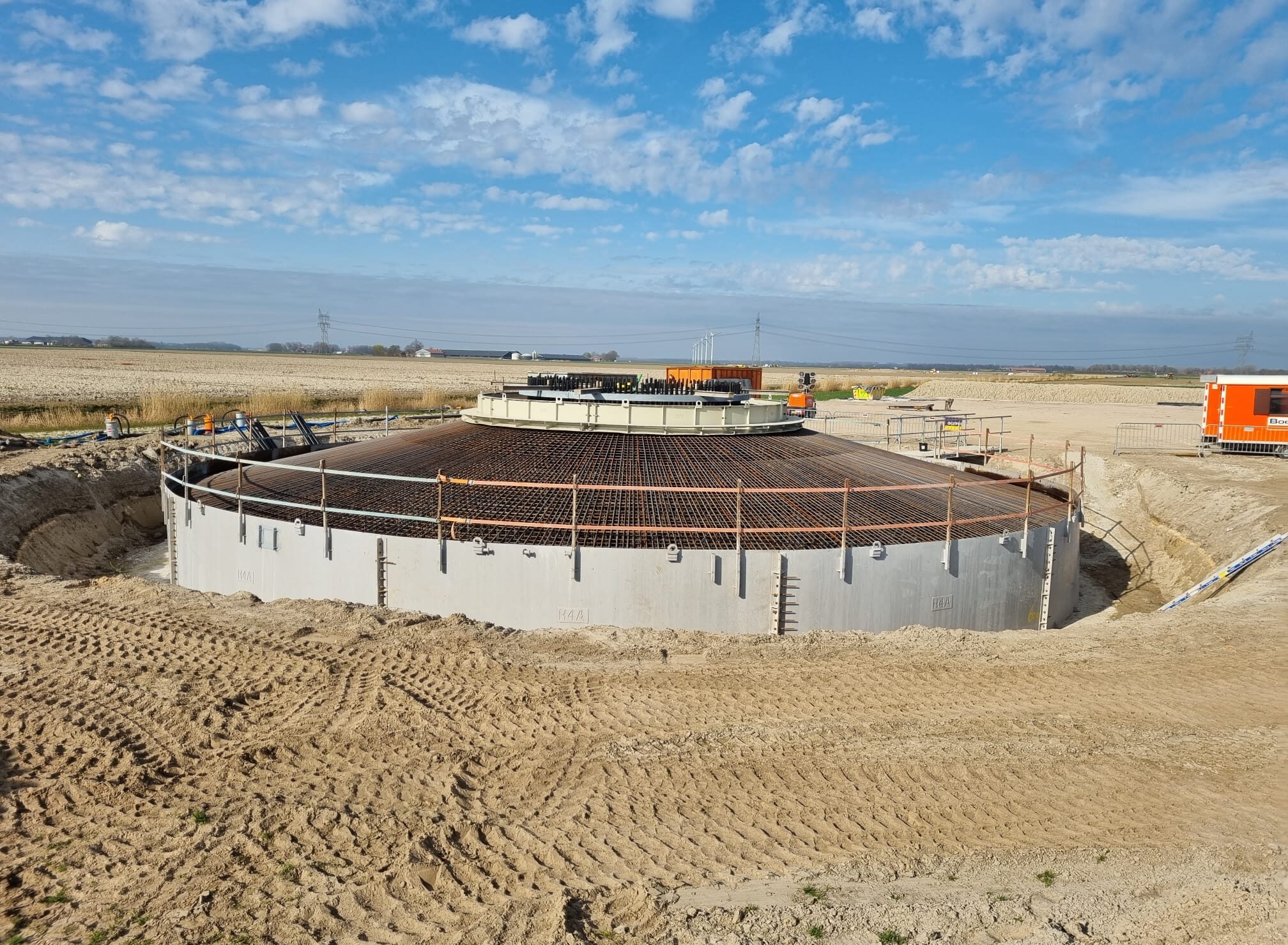 H4A Windenergie maakt een fundering voor een windmolen bij Windpark Groen