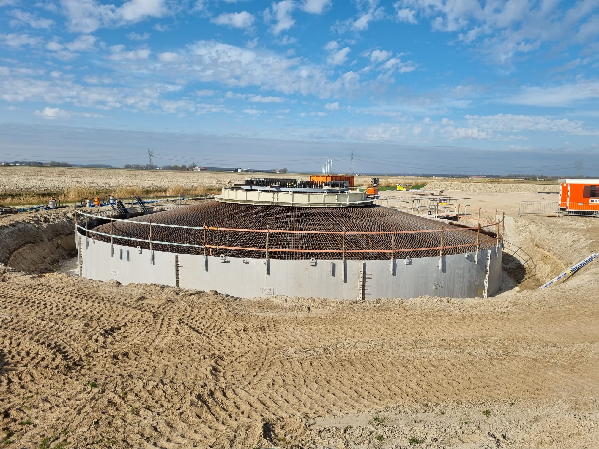 H4A Windenergie maakt een fundering voor een windmolen bij Windpark Groen