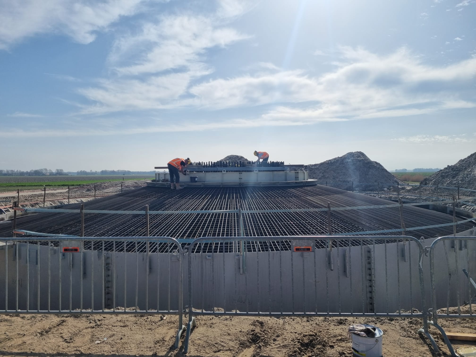H4A Windenergie maakt een fundering voor een windmolen bij Windpark Groen