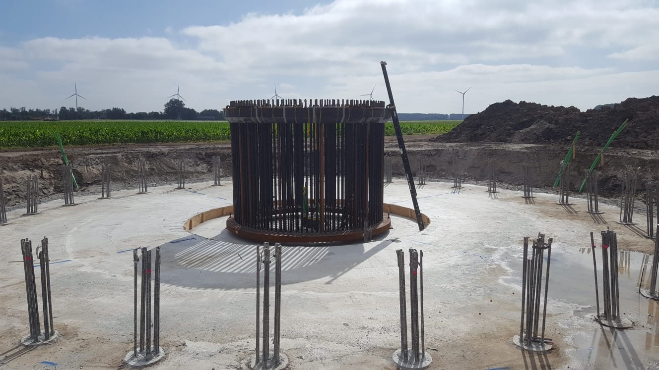 H4A Windenergie maakt een fundering voor een windmolen