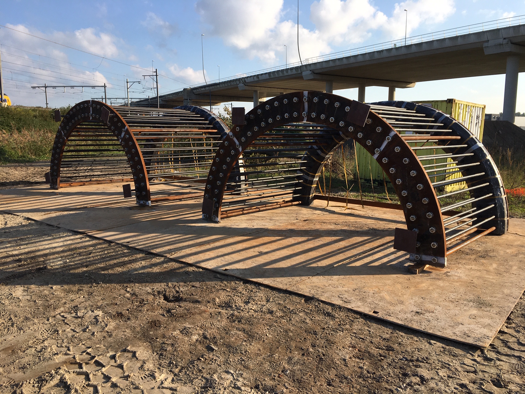 Onderdelen van wapening voor fundering windmolen door H4A Windenergie