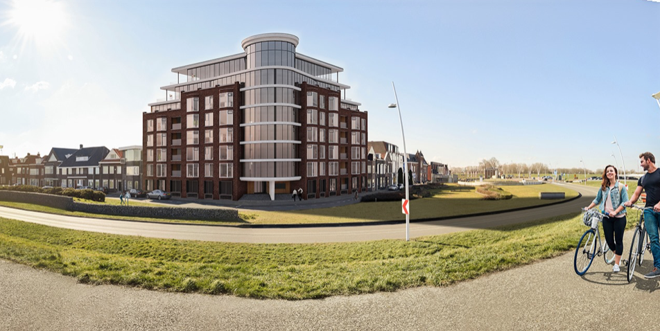 Schets van nieuwe appartementen in Terneuzen door H4A Bouw