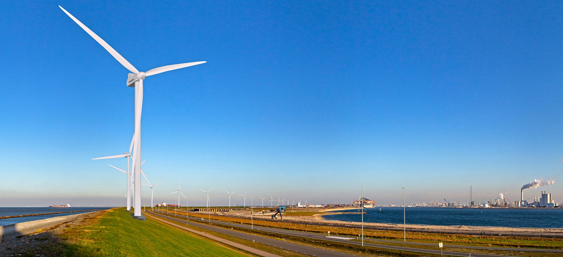 H4A Windenergie maakt een fundering voor een windmolen bij Windpark Maasvlakte 2