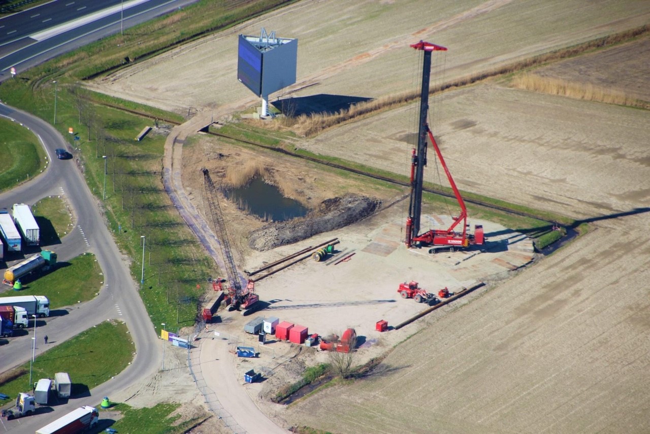 H4A Windenergie maakt een fundering voor een windmolen bij Windpark Streepland