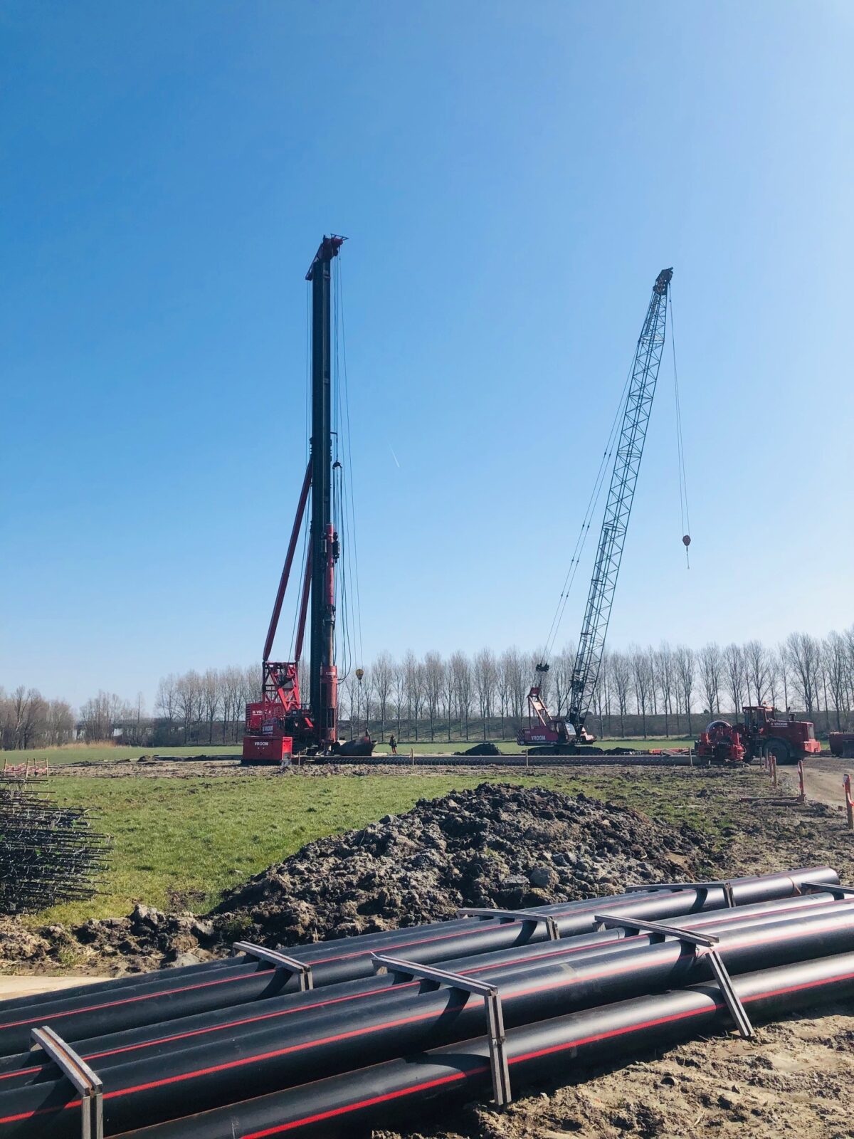 H4A Windenergie maakt een fundering voor een windmolen bij Windpark Streepland