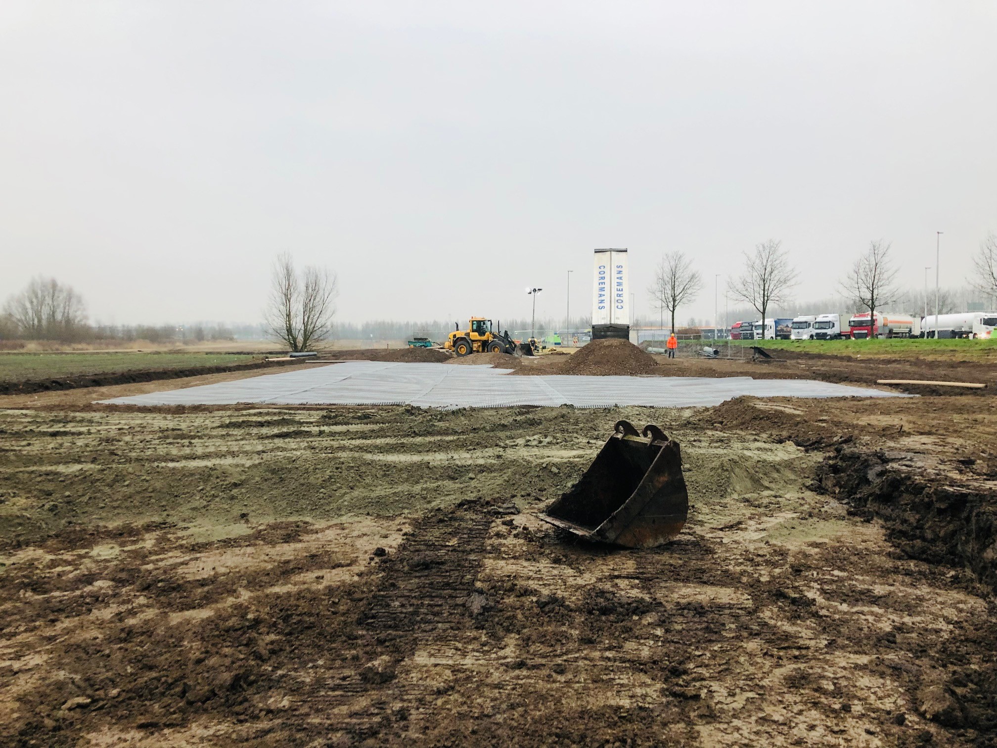 H4A Windenergie maakt een fundering voor een windmolen bij Windpark Streepland