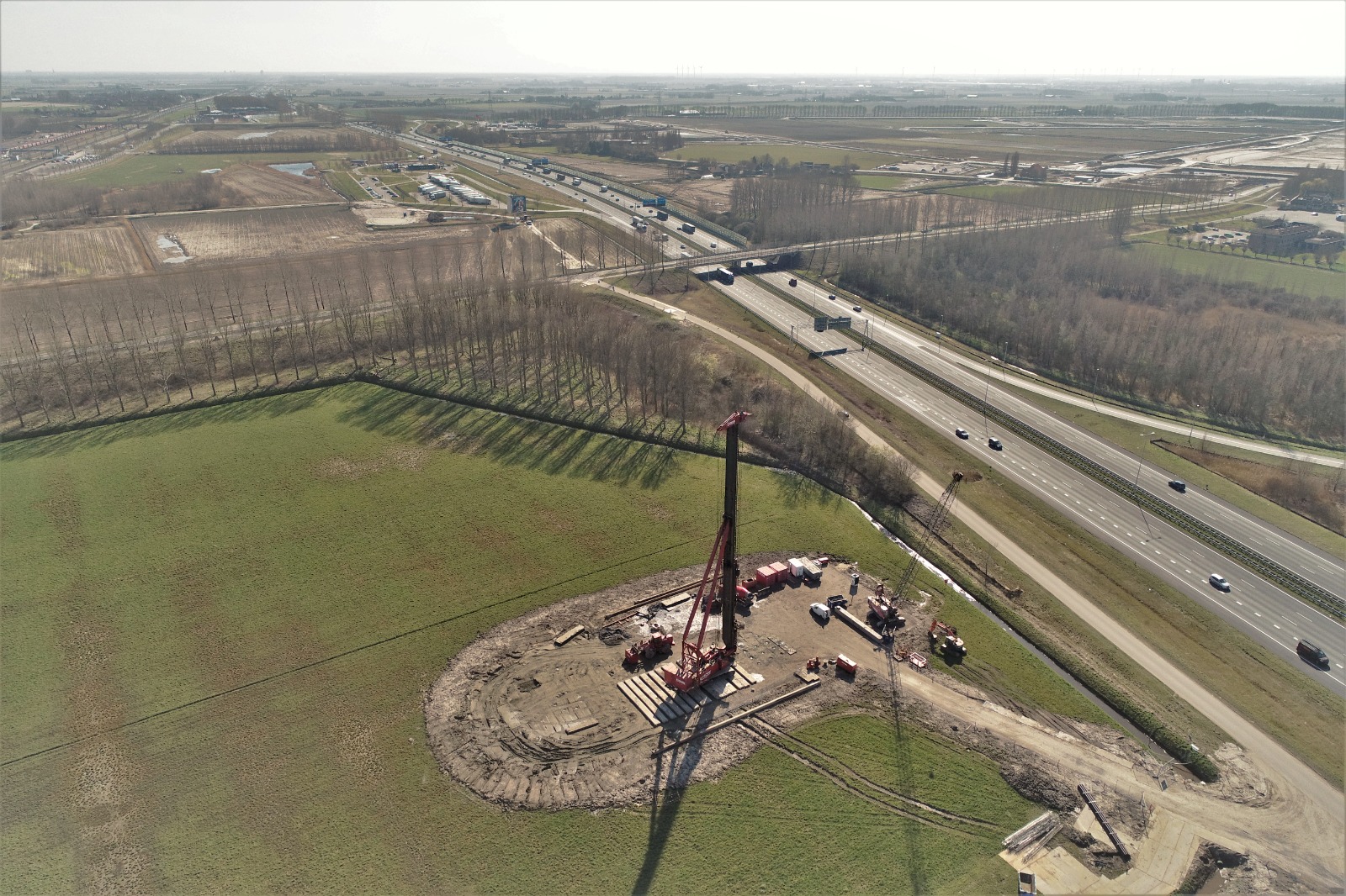 H4A Windenergie maakt een fundering voor een windmolen bij Windpark Streepland