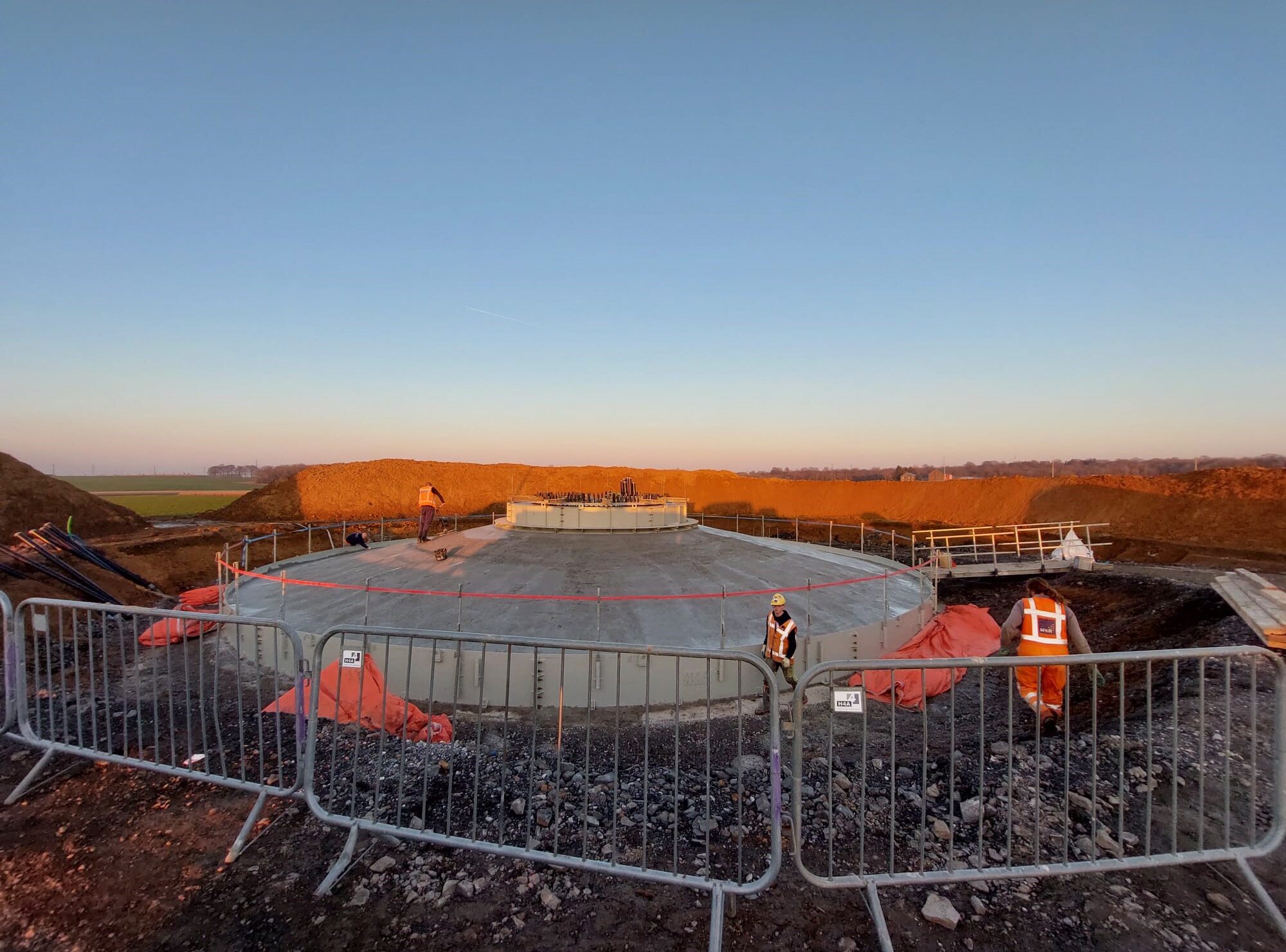 H4A Windenergie maakt een fundering voor een windmolen bij Windpark Engis
