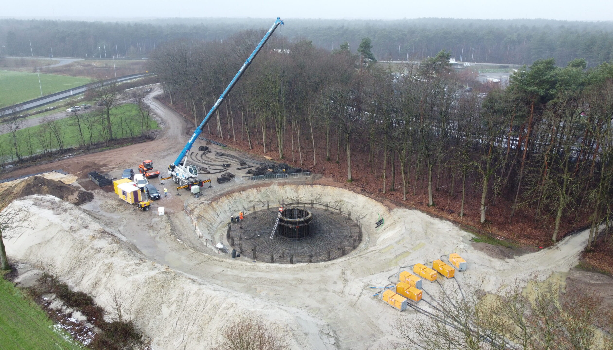 H4A Windenergie maakt een fundering voor een windmolen bij Windpark Lille