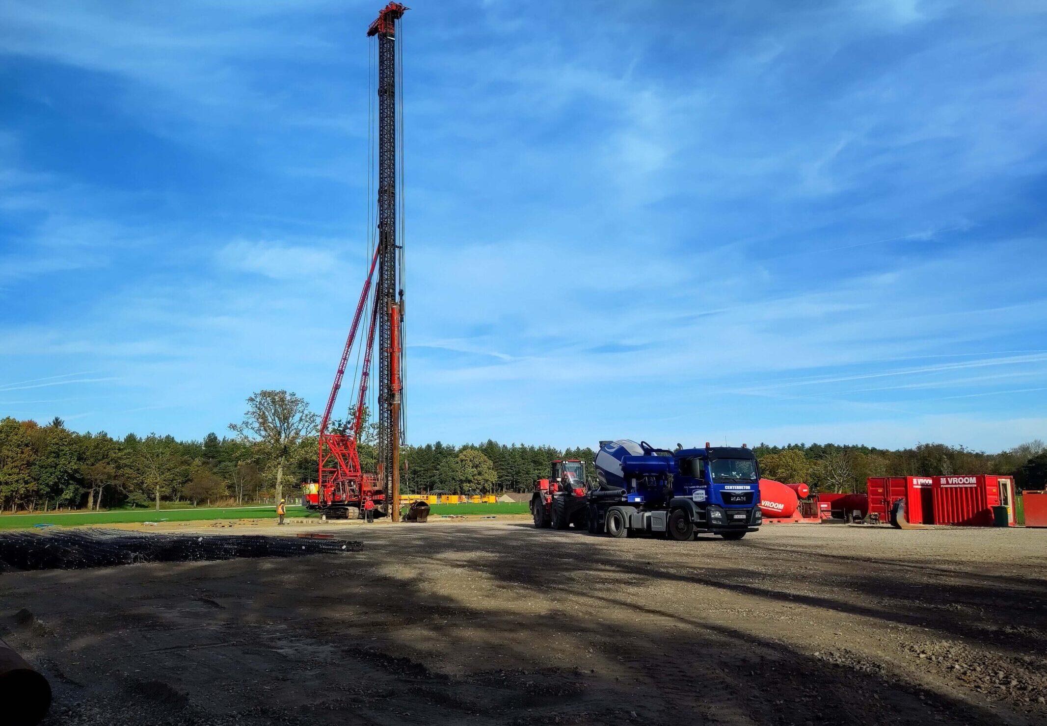 H4A Windenergie maakt een fundering voor een windmolen bij Windpark Lille