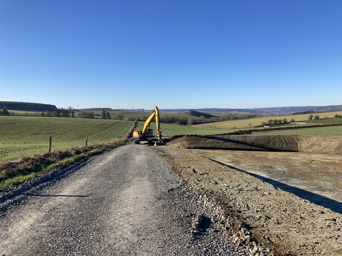 H4A Windenergie maakt een fundering voor een windmolen bij Windpark Sainte-Ode