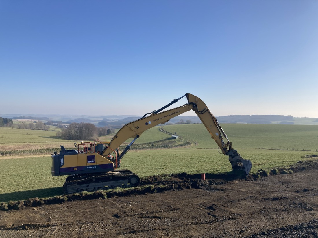 H4A Windenergie maakt een fundering voor een windmolen bij Windpark Sainte-Ode