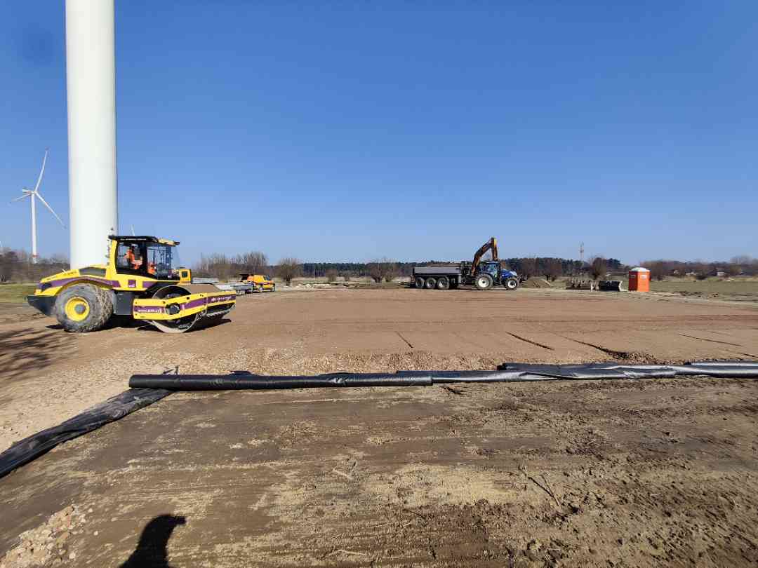 H4A Windenergie maakt een fundering voor een windmolen bij Windpark Wachtebeke