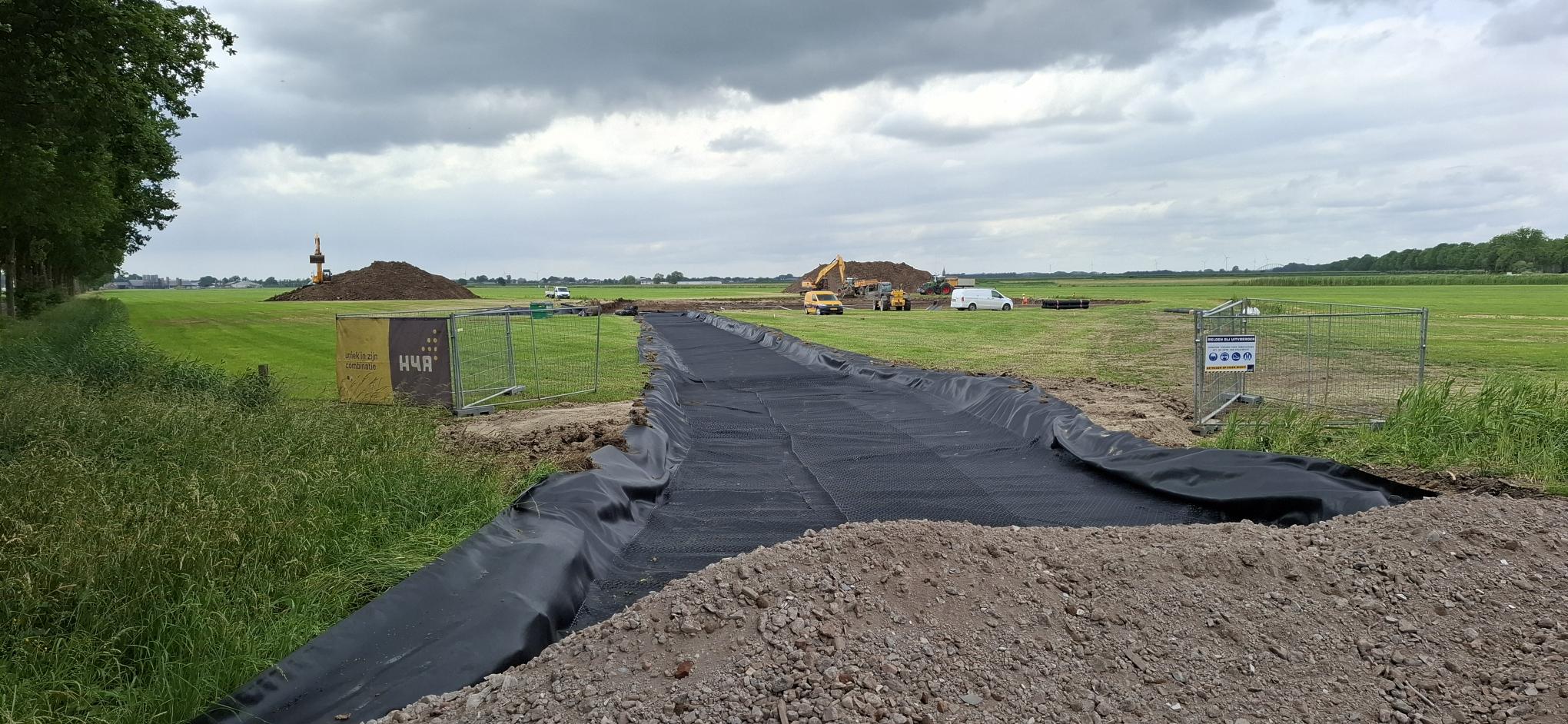 H4A Windenergie maakt een fundering voor een windmolen bij windpark Goyerbrug
