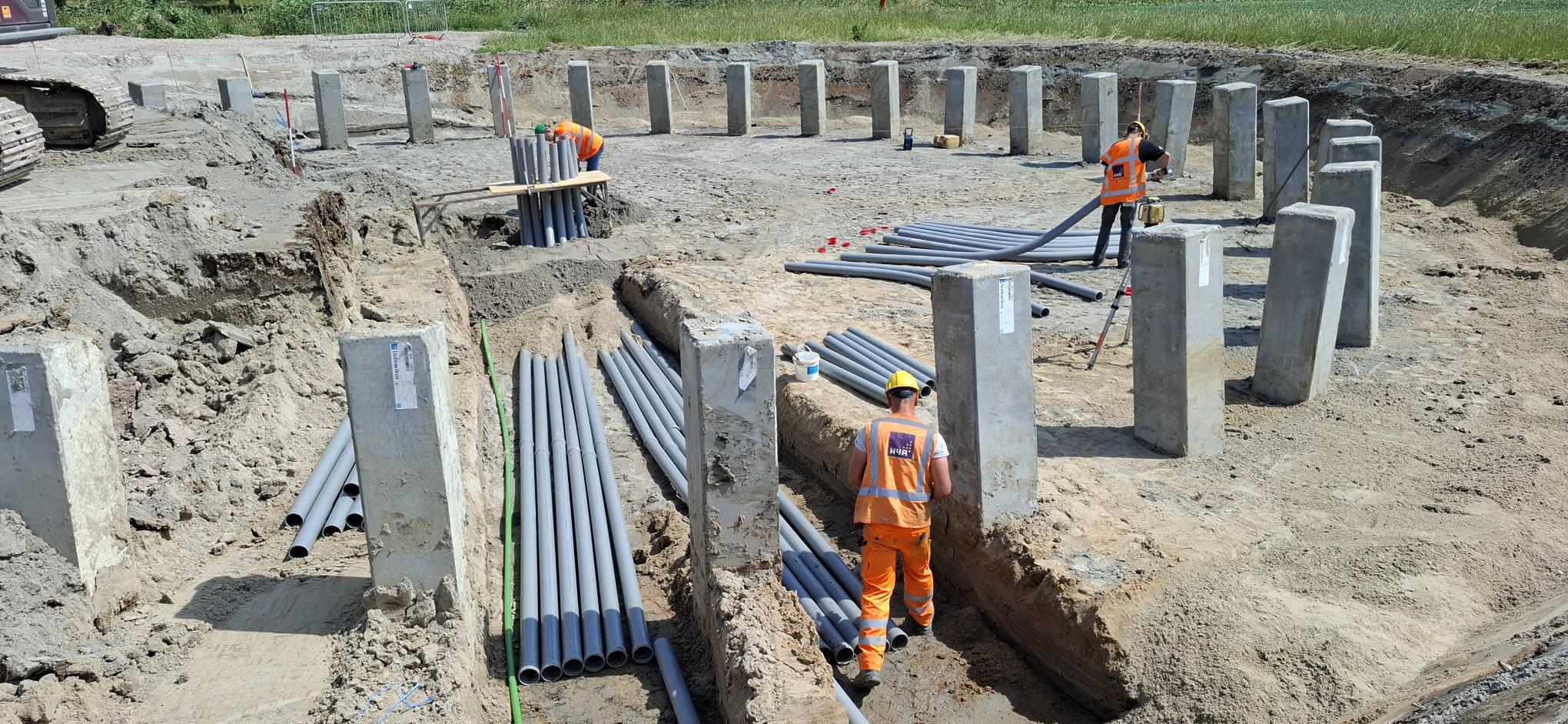 H4A Windenergie maakt een fundering voor een windmolen bij windpark Goyerbrug