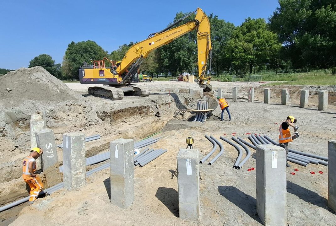 H4A Windenergie maakt een fundering voor een windmolen bij windpark Goyerbrug