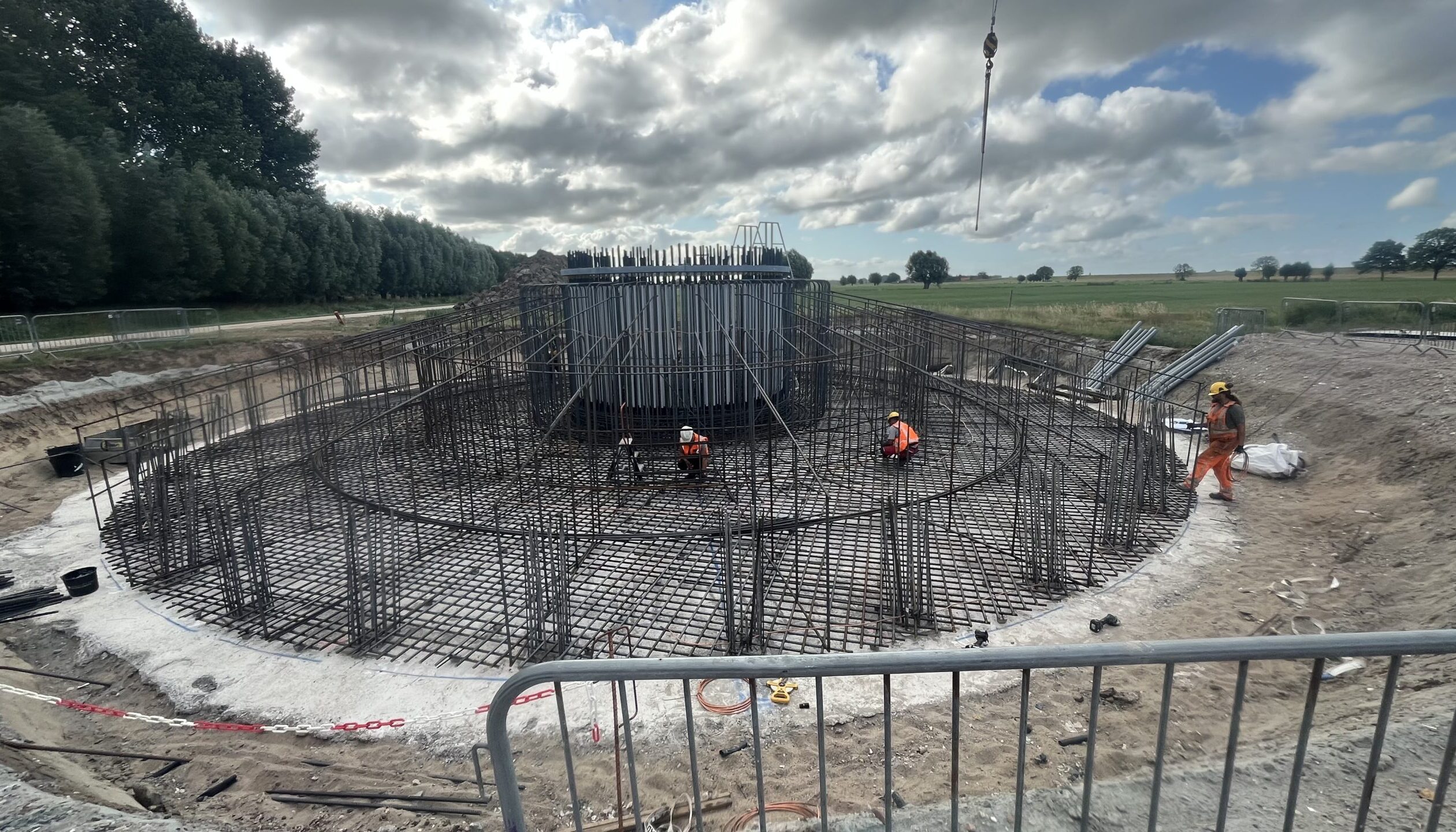 H4A Windenergie maakt een fundering voor een windmolen bij windpark Goyerbrug