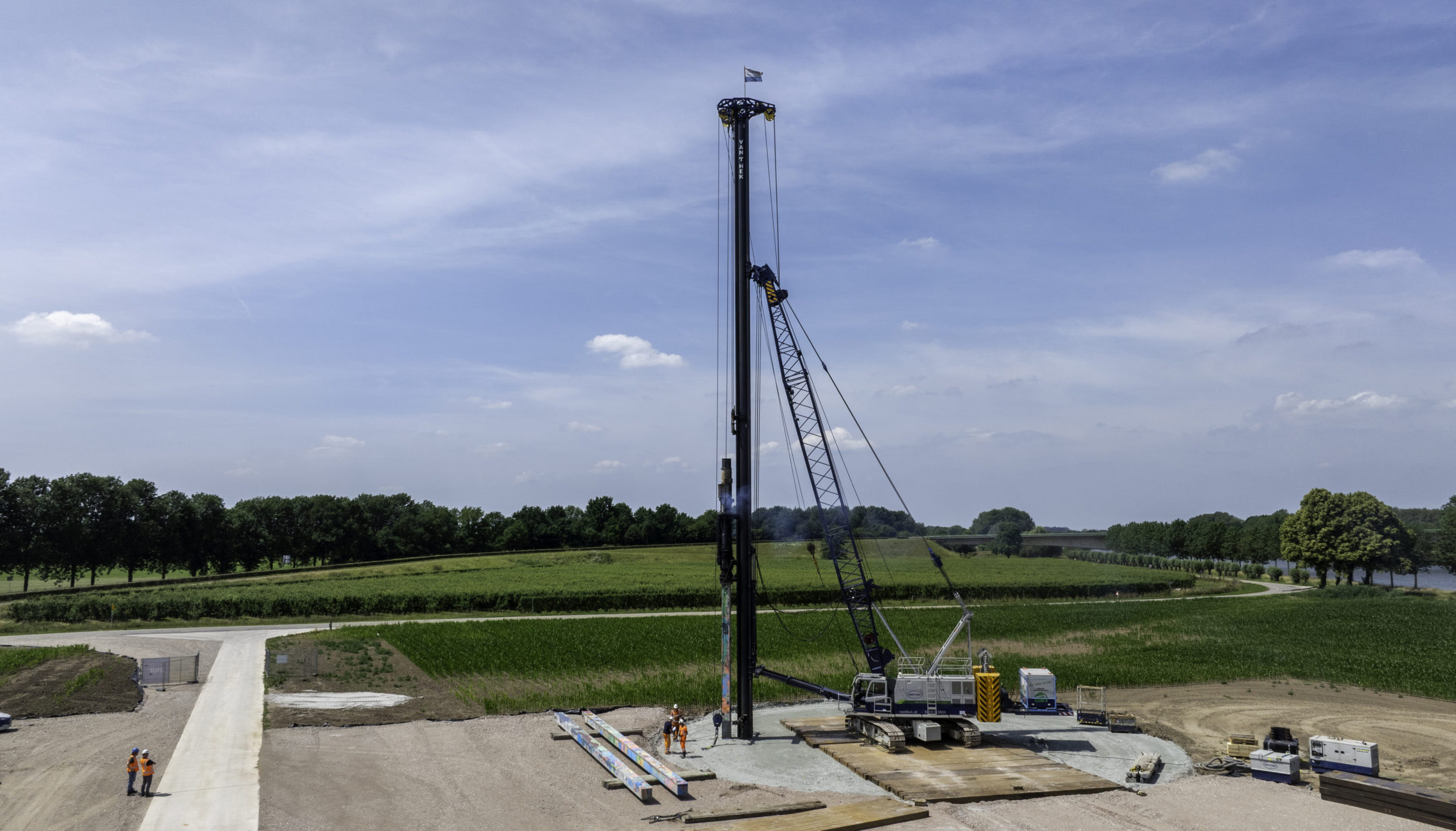 H4A Windenergie maakt een fundering voor een windmolen bij windpark Goyerbrug