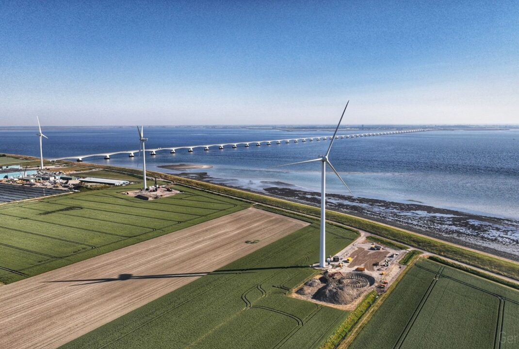H4A Windenergie maakt een fundering voor een windmolen bij Windpark Kats
