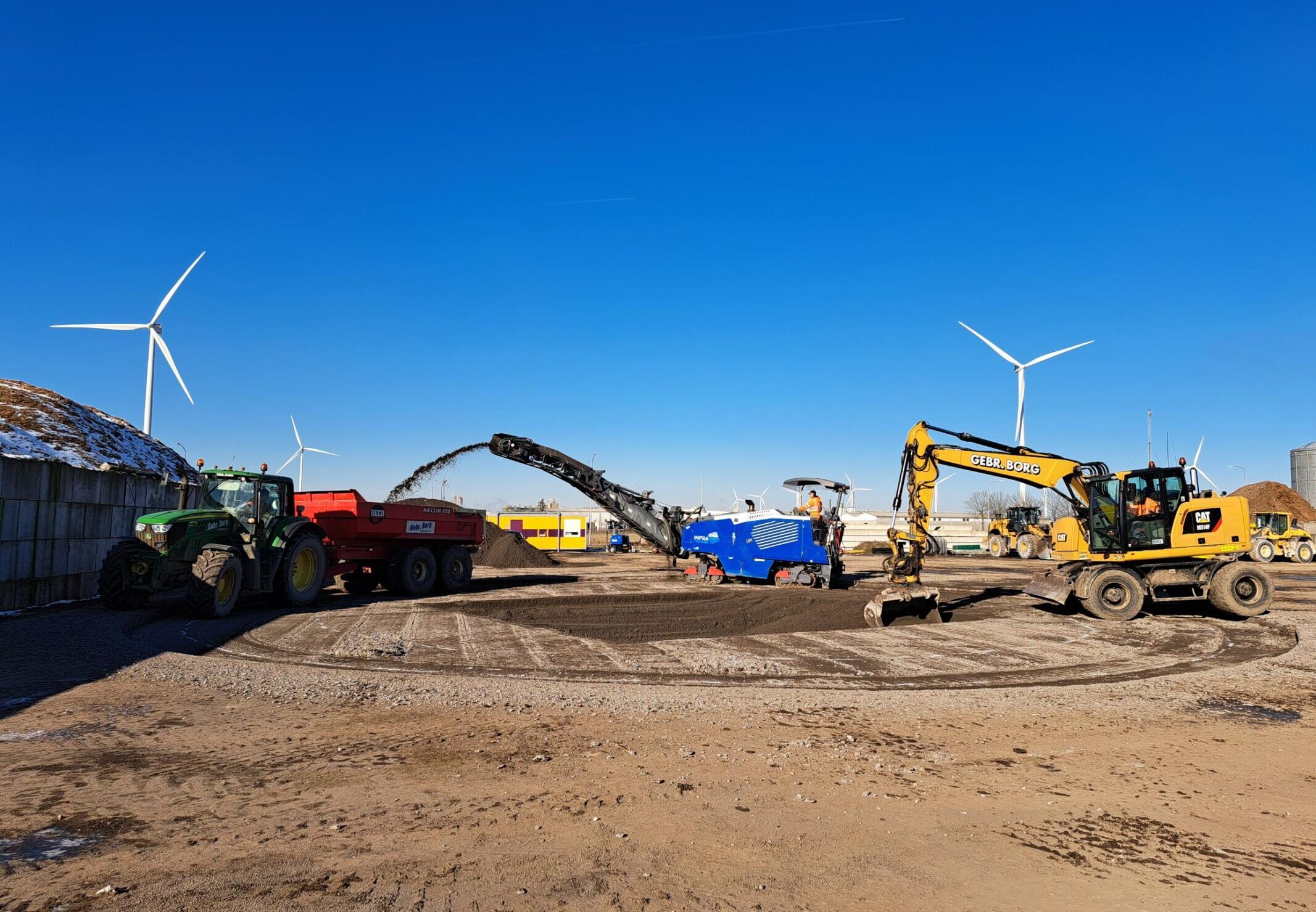 H4A Windenergie maakt een fundering voor een windmolen bij de windpark Borg Farmsum