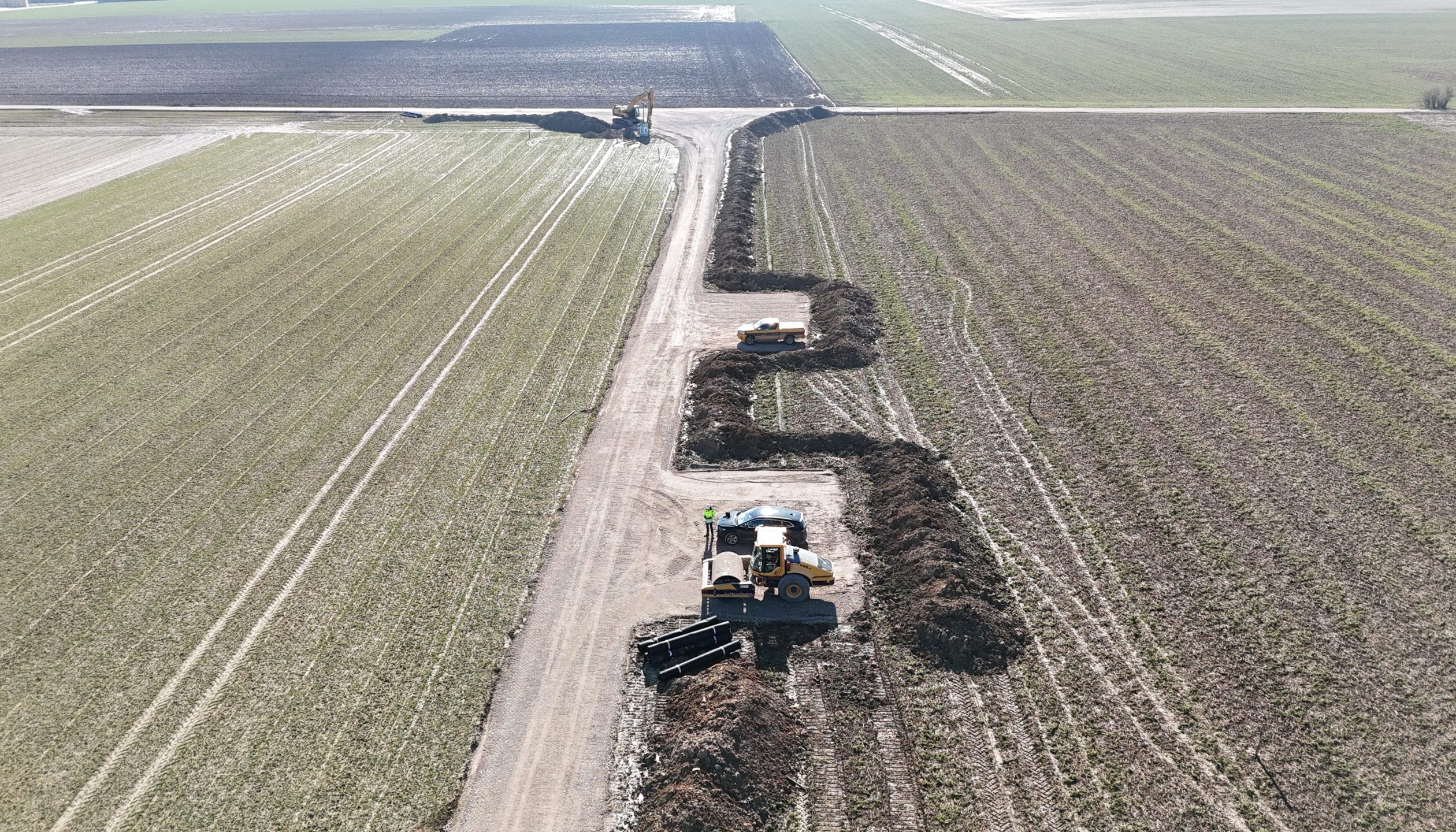 H4A Windenergie maakt een fundering voor een windmolen bij de windparken in Hannuit