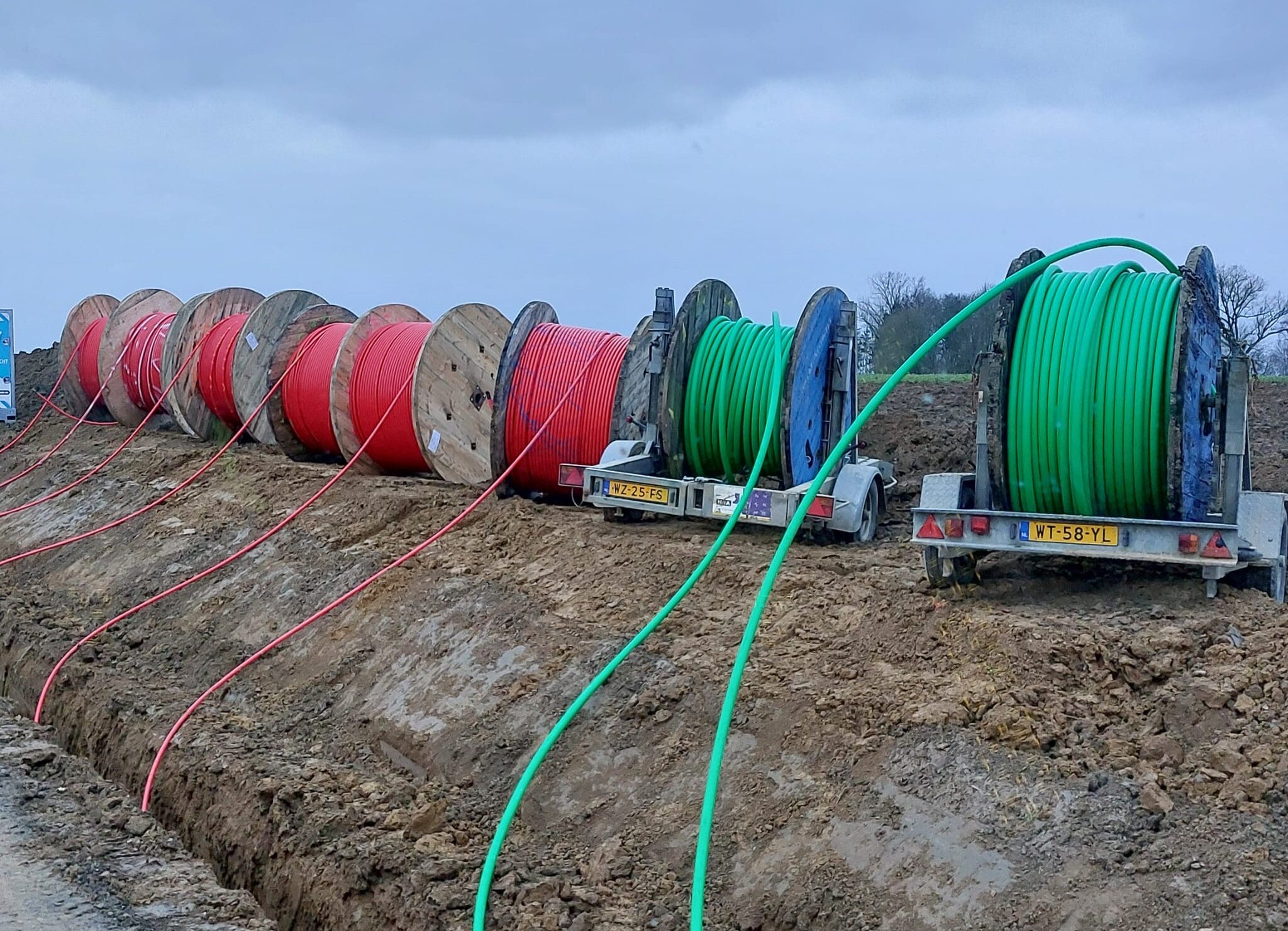H4A Windenergie maakt een fundering voor een windmolen bij de windparken in Hannuit